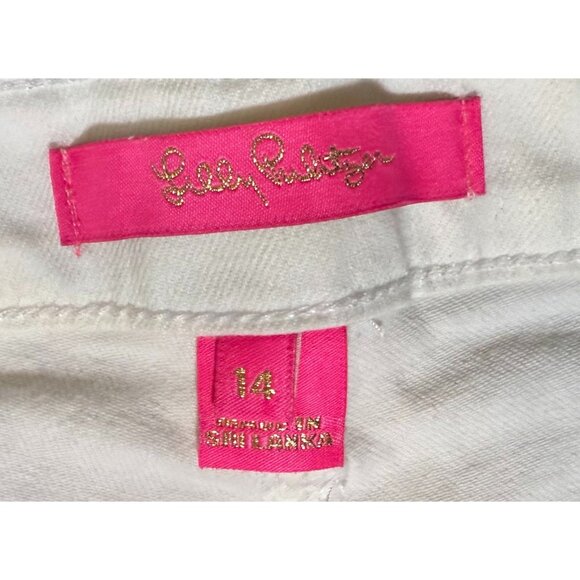 Lilly Pulitzer White Skinny Ankle Jeans Size 14 – Classic Resort Wear Denim - Picture 7 of 9
